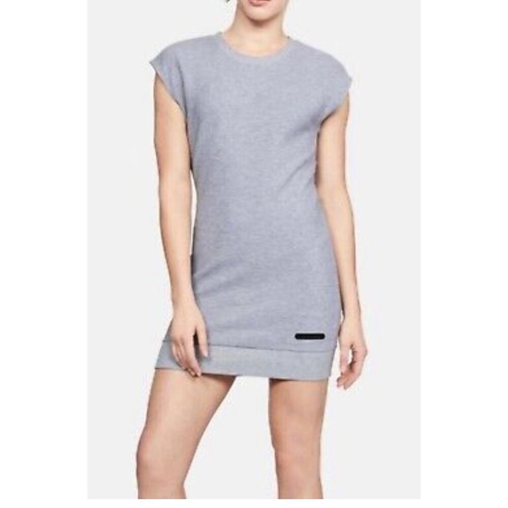 NWT Under Armour Gray Athleisure Mini Dress Cutout Back Retro Sporty Chic Size M